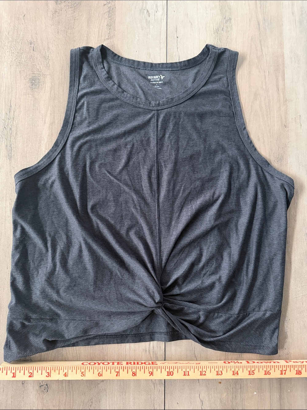 Old Navy Large Gray Twist-Front Tank Top Workout Concert